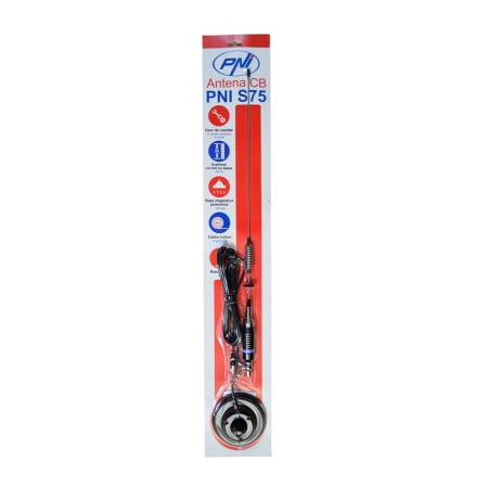 Antenna CB PNI S75 con farfalla, 26-28MHz, lunghezza del picco 54 cm, magnete 125mm incluso