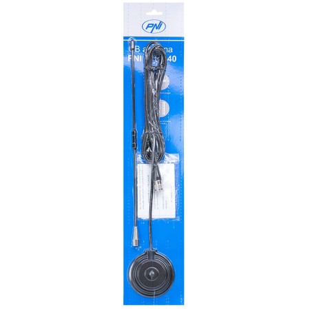 Antenna CB PNI Extra 40, con magnete incluso, lunghezza 45 cm, 30 W, 26-30 MHz, SWR 1.0, fibra di vetro Antenna CB PNI Extra 40, con magnete incluso, lunghezza 45 cm, 30 W, 26-30 MHz, SWR 1.0, fibra di vetro