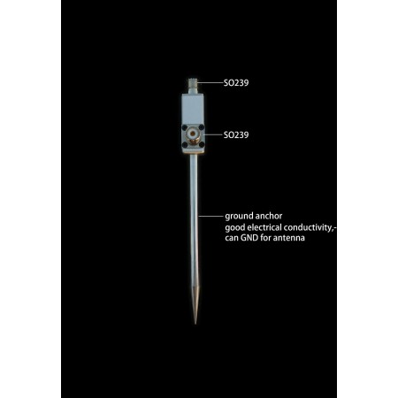 Support bracket (tip) for portable QRO and QRP antenna, SO239 + BNC connector for QRP