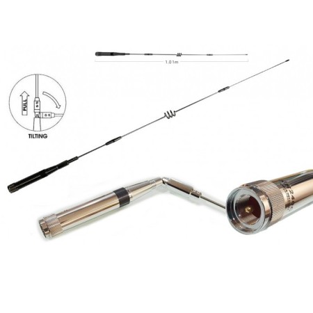 Diamond NR-240C - VHF/UHF Vehicle Antenna with MJ Connector (PL-259) - 101CM
