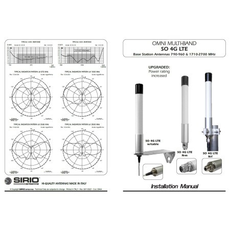 Sirio SO 4G LTE-Antenne für Telefon-Repeater, 5 m RF/SMA-m M-3-Halterungskabel Sirio SO 4G LTE-Antenne für Telefon-Repeater, 5 m RF/SMA-m M-3-Halterungskabel