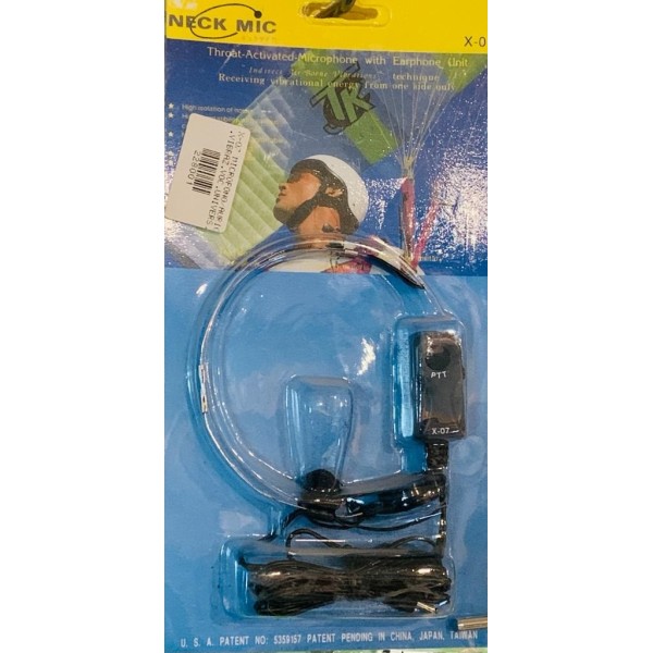 NECK MIC X07  Laringofono con auricolare ad aria per Intek, MIdland G7, G9, Standard, Icom