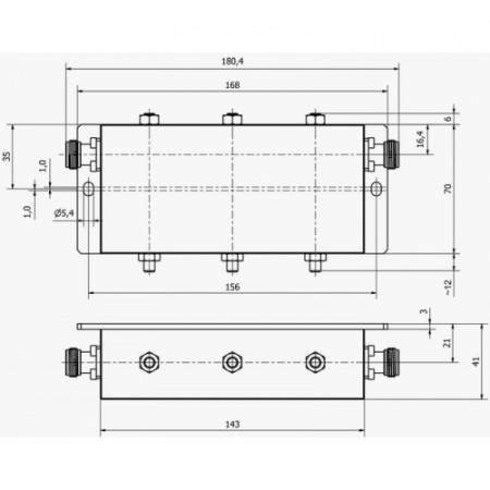 BUNK 144/3 3-Zellen-Helixfilter Band 144-146 MHz BUNK 144/3 3-Zellen-Helixfilter Band 144-146 MHz