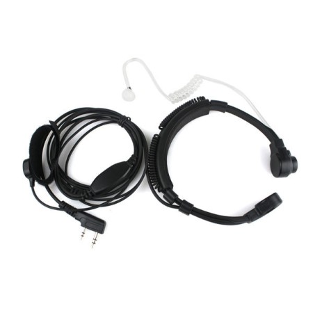HRS THROAT 2 Laryngophone with air earpiece for Kenwood Wouxun Baofeng Puxin etc