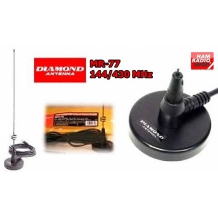 DIAMOND MR77S Antenne magnétique double bande pour véhicule, connecteur SMA 144-430 MHz DIAMOND MR77S Antenne magnétique double bande pour véhicule, connecteur SMA 144-430 MHz