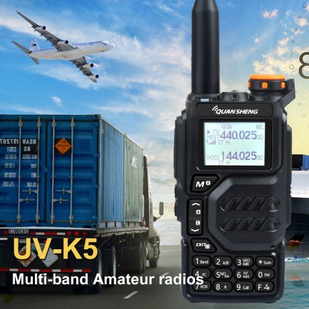 QUANSHENG UV-K5 Ricetrasmettitore VHF UHF, RX 50-600 MHz e AIR BAND