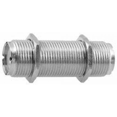 Panel Mount (Barrel) Dual Female UHF Coaxial Adapter