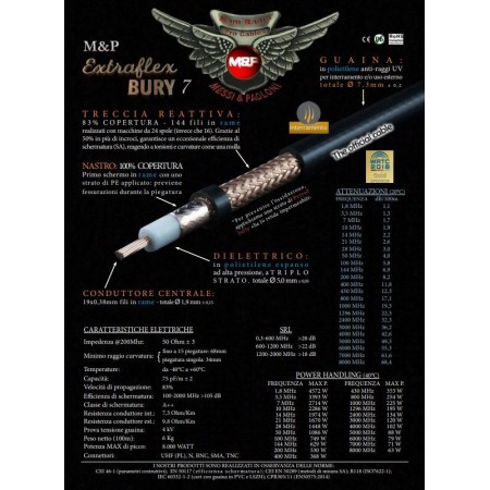 EXTRAFLEX BURY 7 Messi & Paoloni - Câble coaxial enterré en bobine de 100 m.